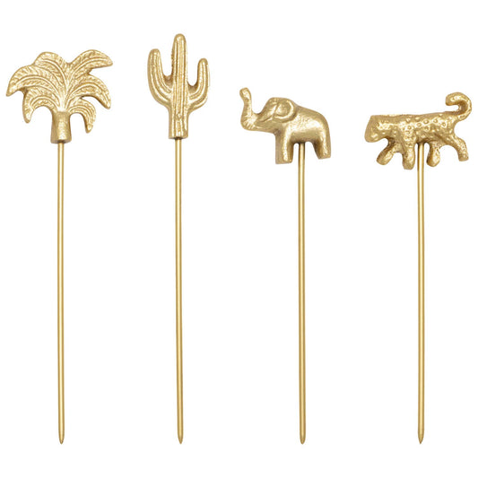 Heirloom Oasis Gold Cheese Pick Set