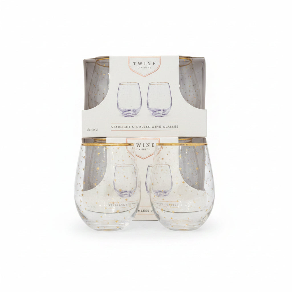Twine Starlight Stemless Wine Glasses Set Of 2