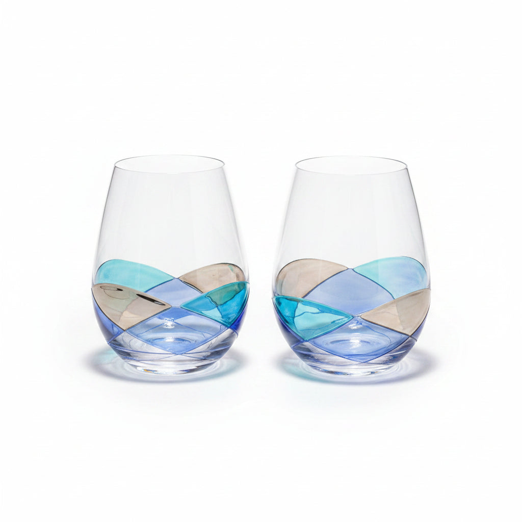 Victoria Barcelona Set Of Stemless Wine Glasses