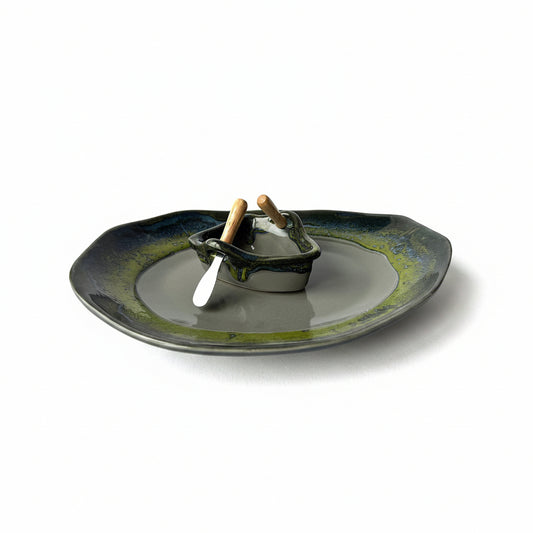 Maxwell Pottery Boat on Pond Dip Set