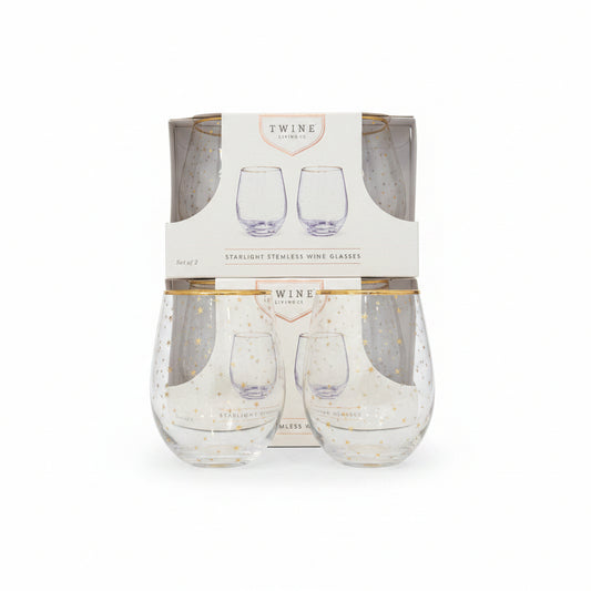 Twine Starlight Stemless Wine Glasses Set Of 2